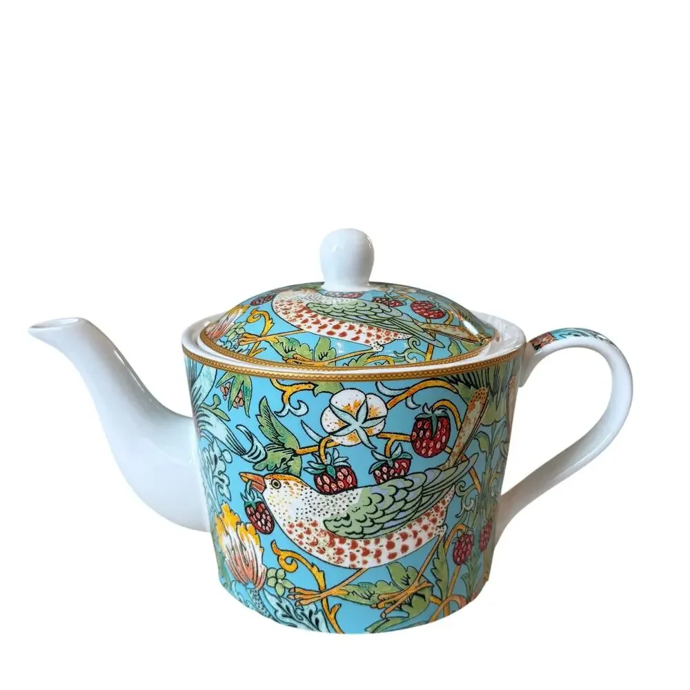 William Morris Strawberry Thief Fine Porcelain Teapot NEW